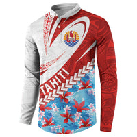 Personalized Tahiti Surfing 2026 Button Sweatshirt Marquesan Tattoo-Sporty Style LT03 - Polynesian Pride