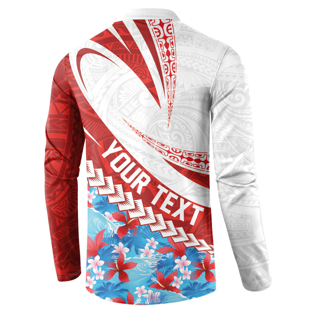 Personalized Tahiti Surfing 2026 Button Sweatshirt Marquesan Tattoo-Sporty Style LT03 - Polynesian Pride