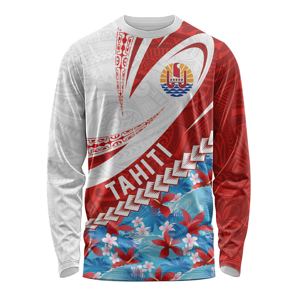 Personalized Tahiti Surfing 2026 Long Sleeve Shirt Marquesan Tattoo-Sporty Style LT03 Unisex Multicolor - Polynesian Pride