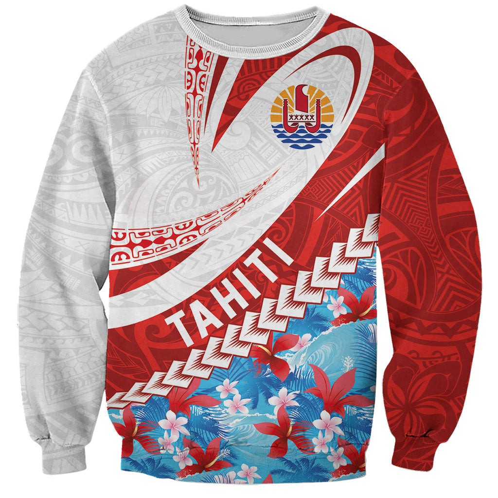 Personalized Tahiti Surfing 2026 Sweatshirt Marquesan Tattoo-Sporty Style LT03 Unisex Multicolor - Polynesian Pride