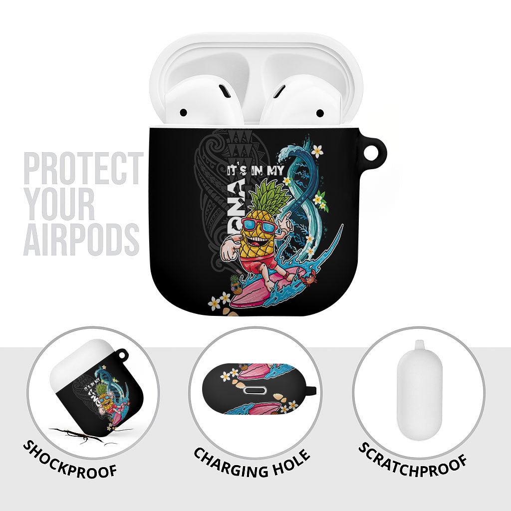 Hawaii Pineapple Surfing AirPods Case It's in My DNA - Kakau and Polynesian Pattern LT03 - Polynesian Pride