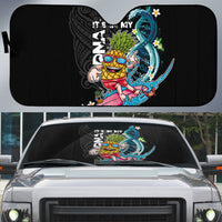 Hawaii Pineapple Surfing Auto Sun Shade It's in My DNA - Kakau and Polynesian Pattern LT03 Black - Polynesian Pride