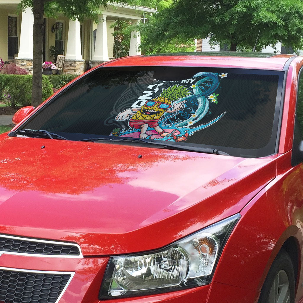 Hawaii Pineapple Surfing Auto Sun Shade It's in My DNA - Kakau and Polynesian Pattern LT03 - Polynesian Pride