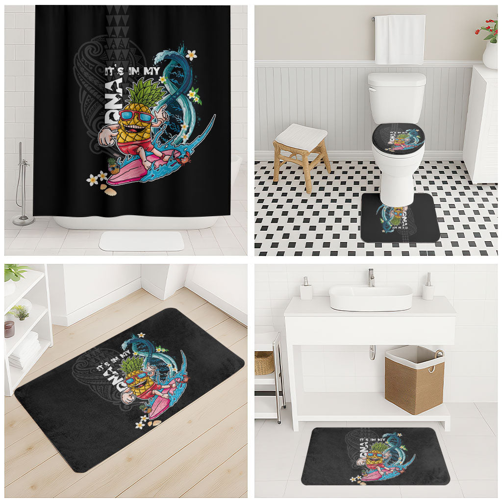 Hawaii Pineapple Surfing Bathroom Set It's in My DNA - Kakau and Polynesian Pattern LT03 - Polynesian Pride