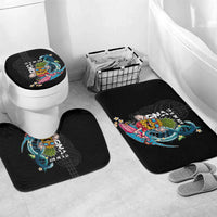 Hawaii Pineapple Surfing Bathroom Set It's in My DNA - Kakau and Polynesian Pattern LT03 Mat Set Only (3 pcs) One Size Black - Polynesian Pride