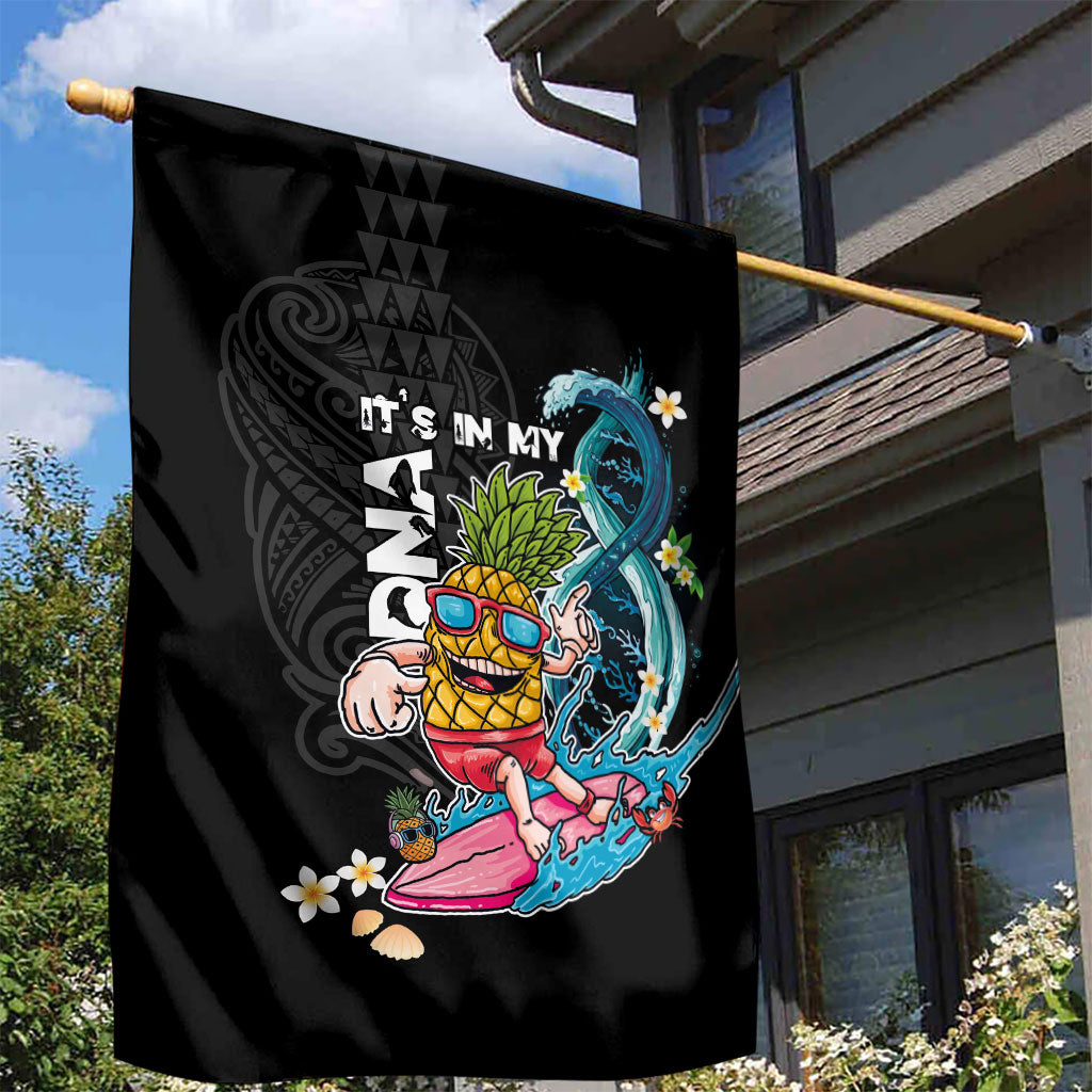 Hawaii Pineapple Surfing Garden Flag It's in My DNA - Kakau and Polynesian Pattern LT03 - Polynesian Pride