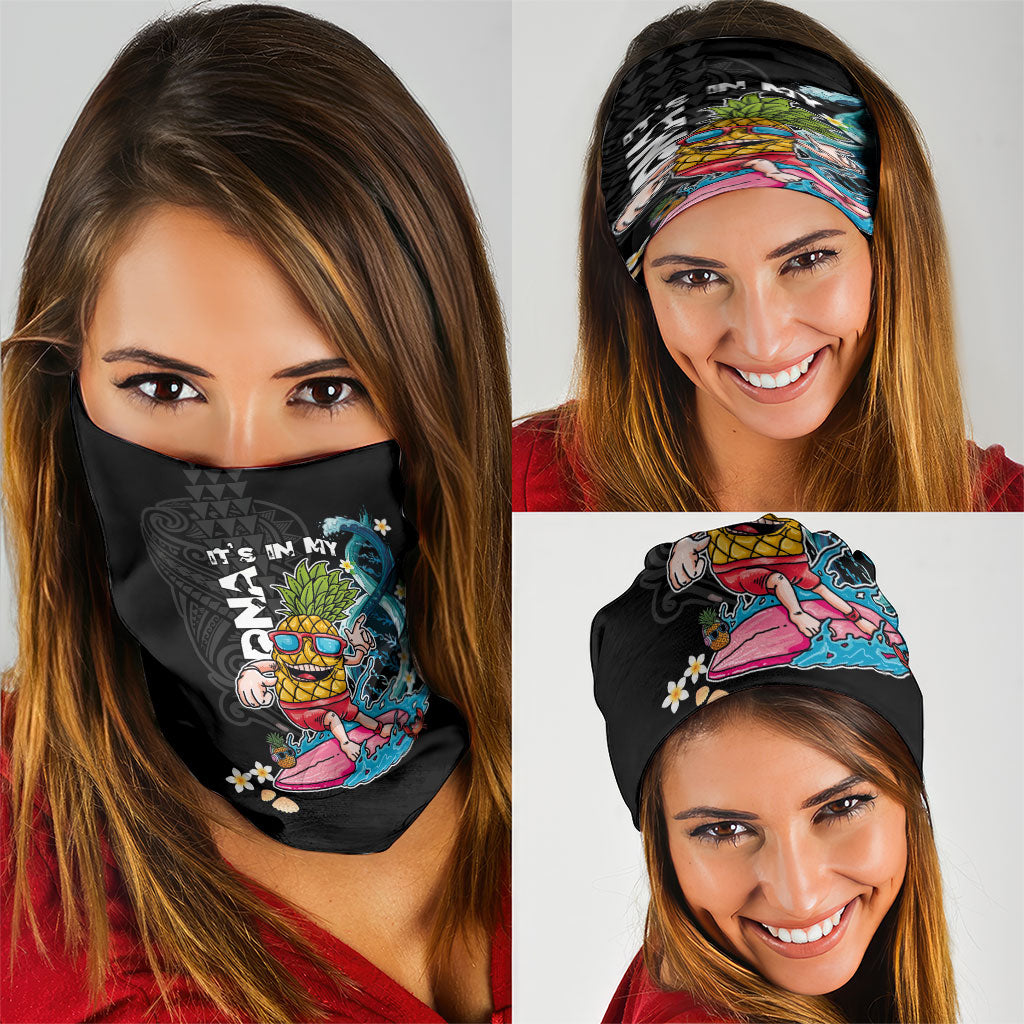 Hawaii Pineapple Surfing Neck Gaiter It's in My DNA - Kakau and Polynesian Pattern LT03 - Polynesian Pride