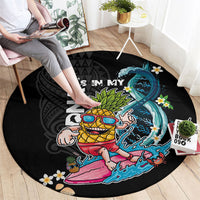 Hawaii Pineapple Surfing Round Carpet It's in My DNA - Kakau and Polynesian Pattern LT03 - Polynesian Pride