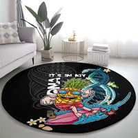 Hawaii Pineapple Surfing Round Carpet It's in My DNA - Kakau and Polynesian Pattern LT03 - Polynesian Pride