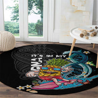 Hawaii Pineapple Surfing Round Carpet It's in My DNA - Kakau and Polynesian Pattern LT03 - Polynesian Pride