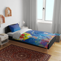 Palau Bedding Set Jellyfish with Coral Reefs Ocean Vibe and Tapa Pattern LT03 - Polynesian Pride