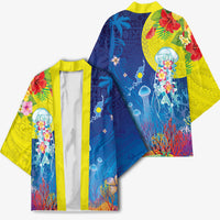 Palau Kimono Jellyfish with Coral Reefs Ocean Vibe and Tapa Pattern LT03 - Polynesian Pride