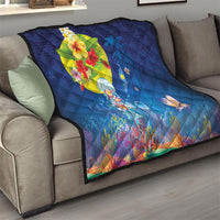 Palau Quilt Jellyfish with Coral Reefs Ocean Vibe and Tapa Pattern LT03 - Polynesian Pride