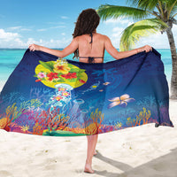 Palau Sarong Jellyfish with Coral Reefs Ocean Vibe and Tapa Pattern LT03 - Polynesian Pride