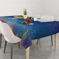 Palau Tablecloth Jellyfish with Coral Reefs Ocean Vibe and Tapa Pattern LT03 - Polynesian Pride