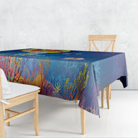 Palau Tablecloth Jellyfish with Coral Reefs Ocean Vibe and Tapa Pattern LT03 - Polynesian Pride
