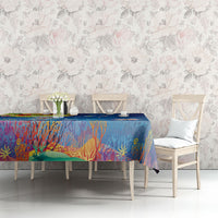 Palau Tablecloth Jellyfish with Coral Reefs Ocean Vibe and Tapa Pattern LT03 - Polynesian Pride