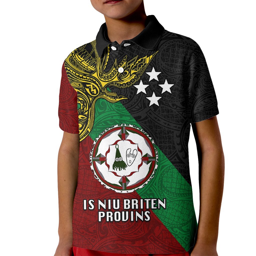 Papua New Guinea East New Britain Province Kid Polo Shirt PNG Birds Of Paradise Polynesian Arty Style LT03 Kid Green - Polynesian Pride