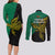 Papua New Guinea Enga Province Couples Matching Long Sleeve Bodycon Dress and Long Sleeve Button Shirts PNG Birds Of Paradise Polynesian Arty Style LT03 - Polynesian Pride