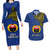 Papua New Guinea Gulf Province Couples Matching Long Sleeve Bodycon Dress and Hawaiian Shirt PNG Birds Of Paradise Polynesian Arty Style LT03 Blue - Polynesian Pride