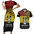 Papua New Guinea Madang Province Couples Matching Short Sleeve Bodycon Dress and Hawaiian Shirt PNG Birds Of Paradise Polynesian Arty Style LT03 Yellow - Polynesian Pride