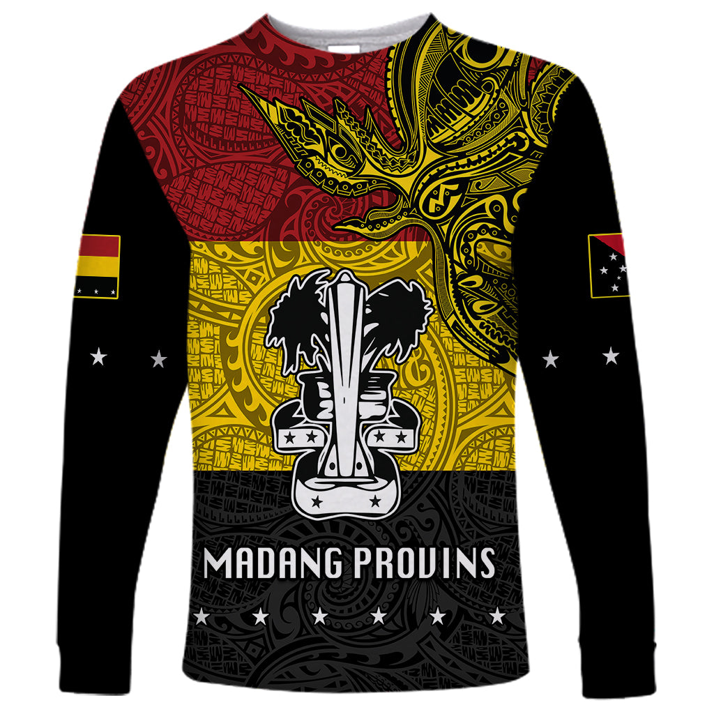 Papua New Guinea Madang Province Long Sleeve Shirt PNG Birds Of Paradise Polynesian Arty Style LT03 Unisex Yellow - Polynesian Pride