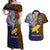 Custom Papua New Guinea Manus Province Couples Matching Off Shoulder Maxi Dress and Hawaiian Shirt PNG Birds Of Paradise Polynesian Arty Style LT03 Brown - Polynesian Pride