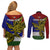 Custom Papua New Guinea Milne Bay Province Couples Matching Off Shoulder Short Dress and Long Sleeve Button Shirts PNG Birds Of Paradise Polynesian Arty Style LT03 - Polynesian Pride