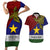 Custom Papua New Guinea Milne Bay Province Couples Matching Short Sleeve Bodycon Dress and Hawaiian Shirt PNG Birds Of Paradise Polynesian Arty Style LT03 Blue - Polynesian Pride