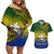 Custom Papua New Guinea Morobe Province Couples Matching Off Shoulder Short Dress and Hawaiian Shirt PNG Birds Of Paradise Polynesian Arty Style LT03 Yellow - Polynesian Pride