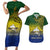 Custom Papua New Guinea Morobe Province Couples Matching Short Sleeve Bodycon Dress and Hawaiian Shirt PNG Birds Of Paradise Polynesian Arty Style LT03 Yellow - Polynesian Pride