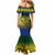 Custom Papua New Guinea Morobe Province Mermaid Dress PNG Birds Of Paradise Polynesian Arty Style LT03 - Polynesian Pride