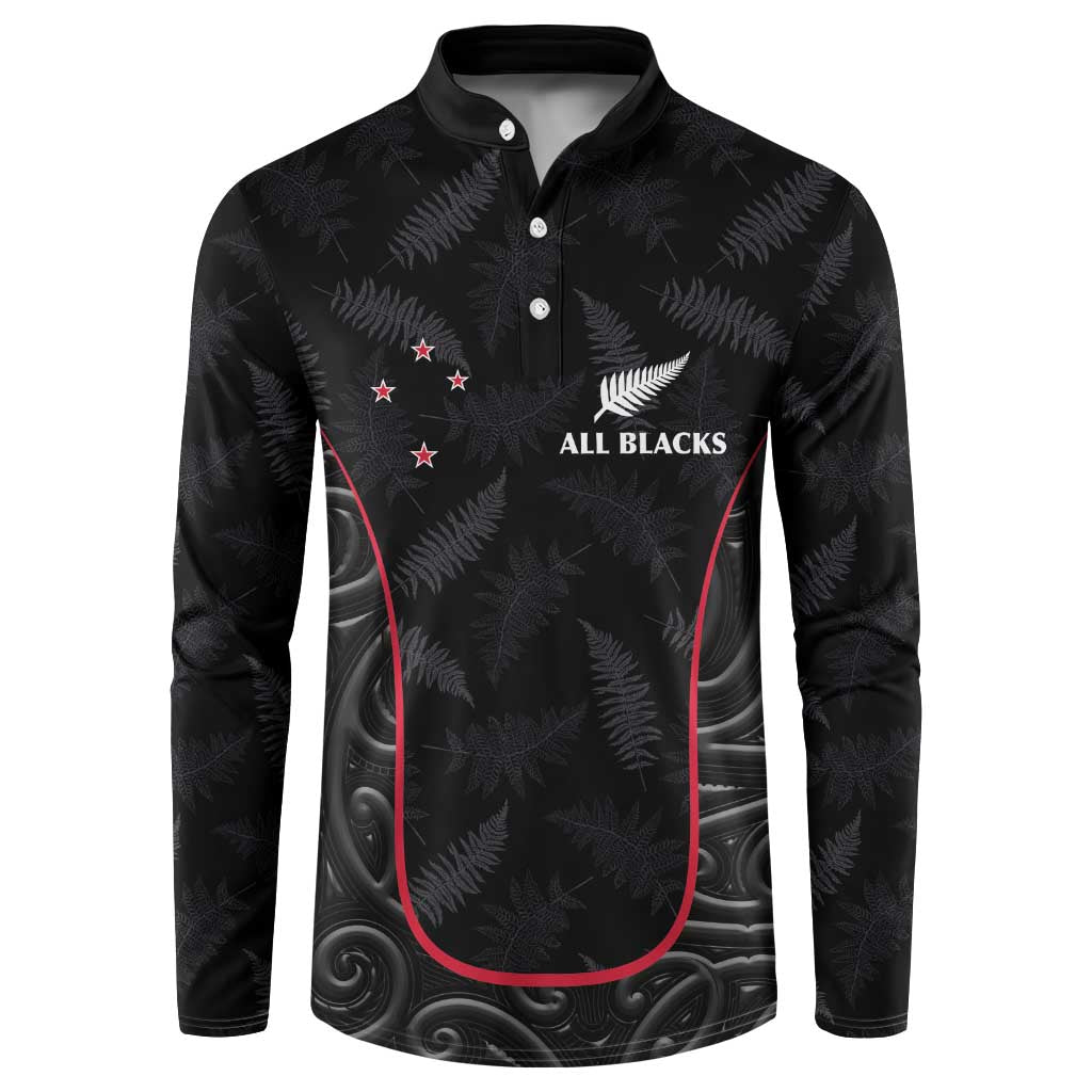 Custom New Zealand Rugby Button Sweatshirt Maori All Black Championship 2024 and Silver Fern