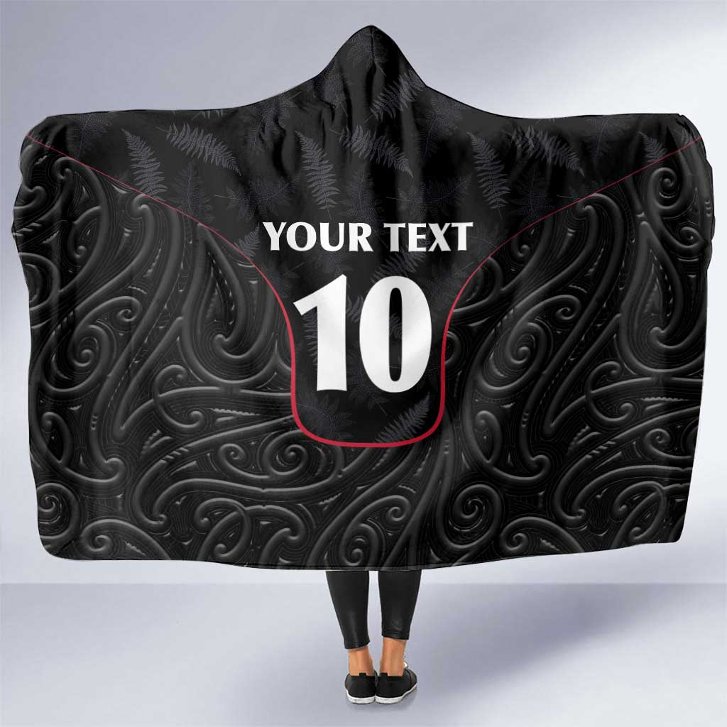 Custom New Zealand Rugby Hooded Blanket Maori All Black Championship 2024 and Silver Fern