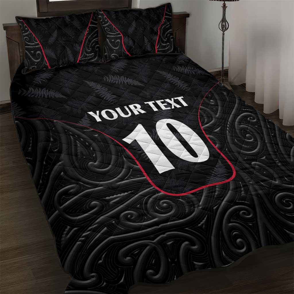 Custom New Zealand Rugby Quilt Bed Set Maori All Black Championship 2024 and Silver Fern