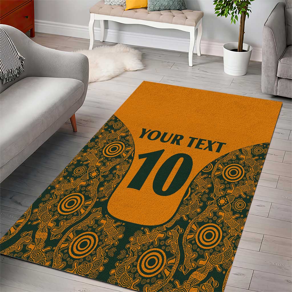 Custom Australia Rugby Championship 2024 Area Rug Aboriginal Art Tattoo Pattern LT03 - Polynesian Pride