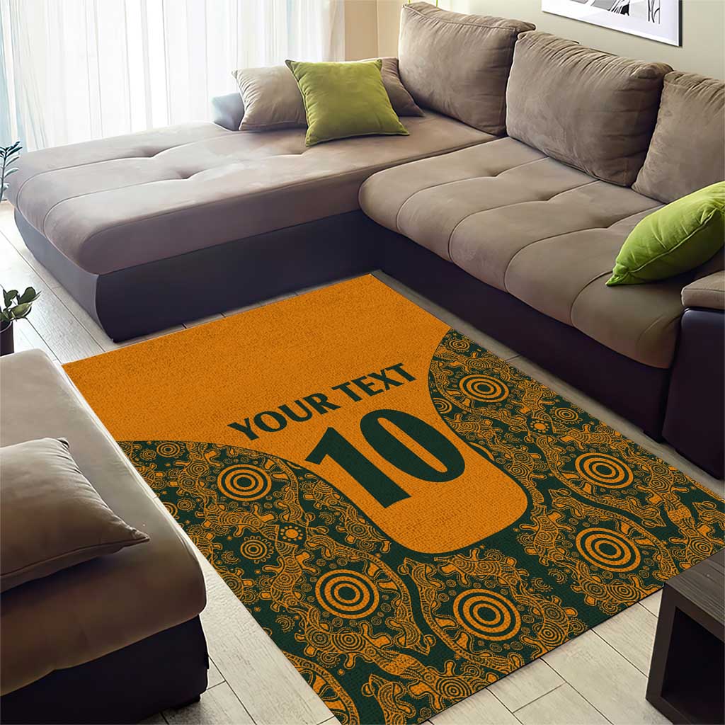 Custom Australia Rugby Championship 2024 Area Rug Aboriginal Art Tattoo Pattern LT03 - Polynesian Pride