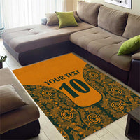 Custom Australia Rugby Championship 2024 Area Rug Aboriginal Art Tattoo Pattern LT03 - Polynesian Pride