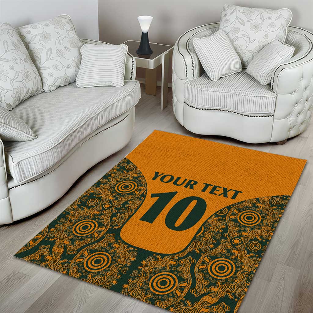 Custom Australia Rugby Championship 2024 Area Rug Aboriginal Art Tattoo Pattern LT03 - Polynesian Pride
