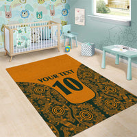 Custom Australia Rugby Championship 2024 Area Rug Aboriginal Art Tattoo Pattern LT03 - Polynesian Pride