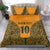 Custom Australia Rugby Championship 2024 Bedding Set Aboriginal Art Tattoo Pattern