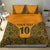 Custom Australia Rugby Championship 2024 Bedding Set Aboriginal Art Tattoo Pattern