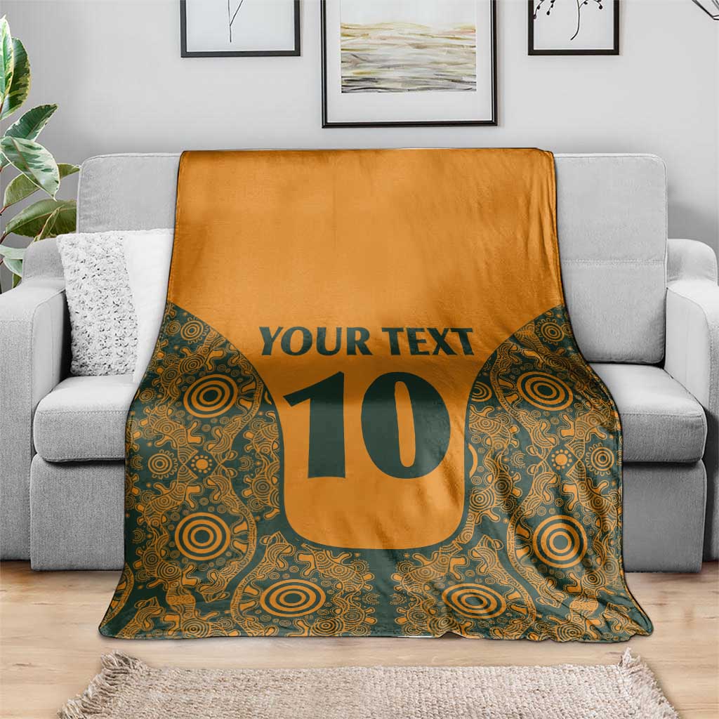Custom Australia Rugby Championship 2024 Blanket Aboriginal Art Tattoo Pattern LT03 - Polynesian Pride