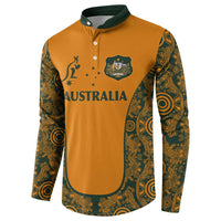 Custom Australia Rugby Championship 2024 Button Sweatshirt Aboriginal Art Tattoo Pattern LT03 - Polynesian Pride