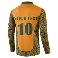 Custom Australia Rugby Championship 2024 Button Sweatshirt Aboriginal Art Tattoo Pattern LT03 - Polynesian Pride