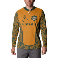 Custom Australia Rugby Championship 2024 Button Sweatshirt Aboriginal Art Tattoo Pattern LT03 - Polynesian Pride
