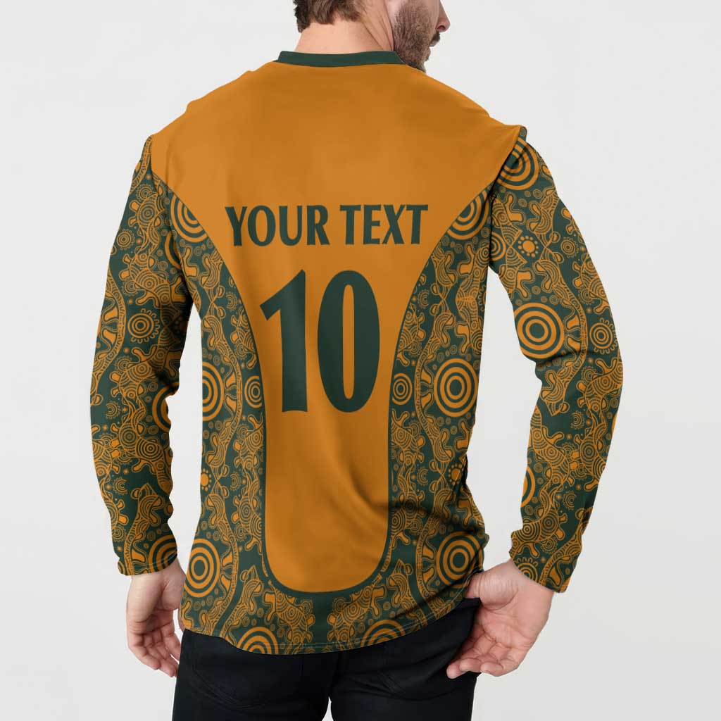 Custom Australia Rugby Championship 2024 Button Sweatshirt Aboriginal Art Tattoo Pattern LT03 - Polynesian Pride