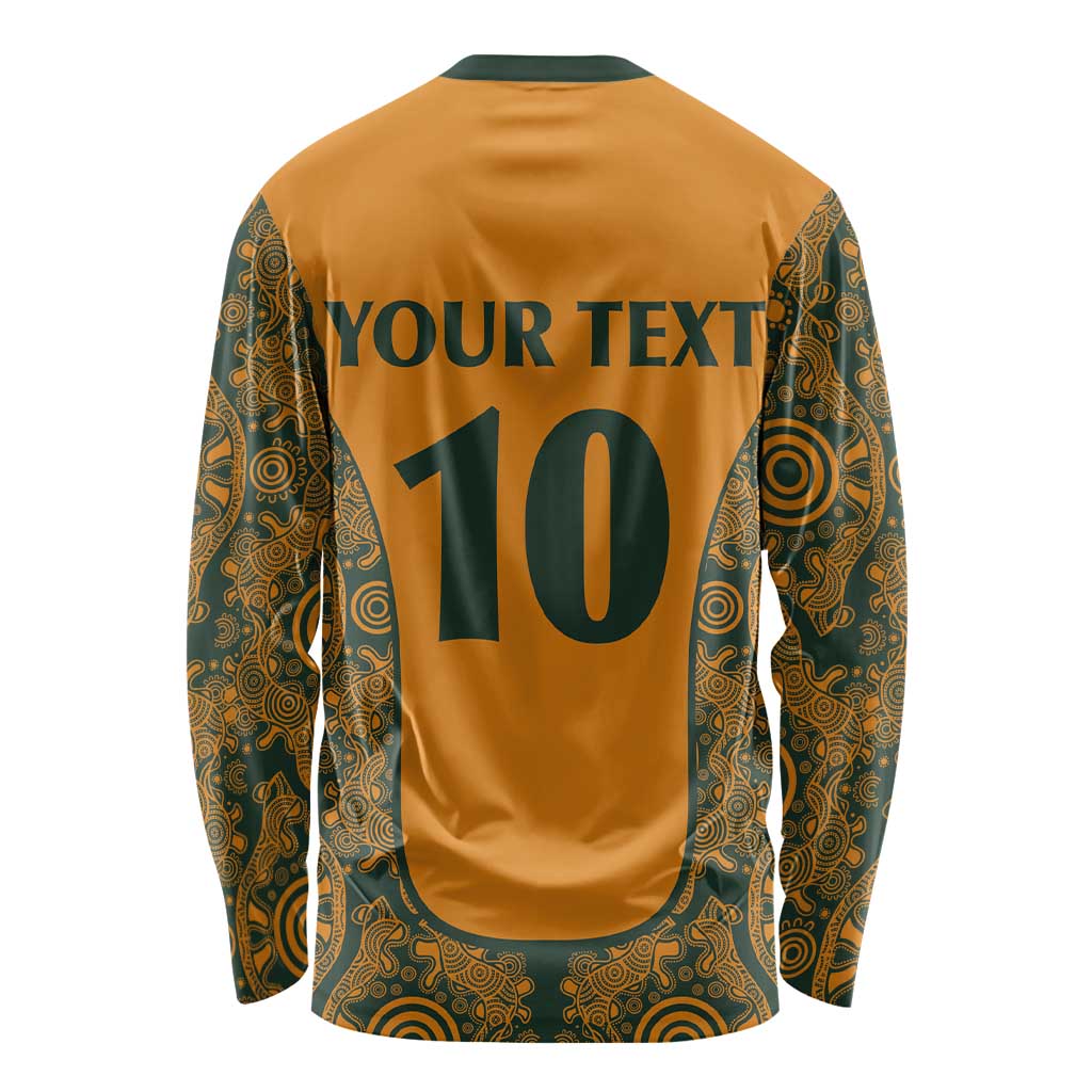 Custom Australia Rugby Championship 2024 Long Sleeve Shirt Aboriginal Art Tattoo Pattern LT03 - Polynesian Pride