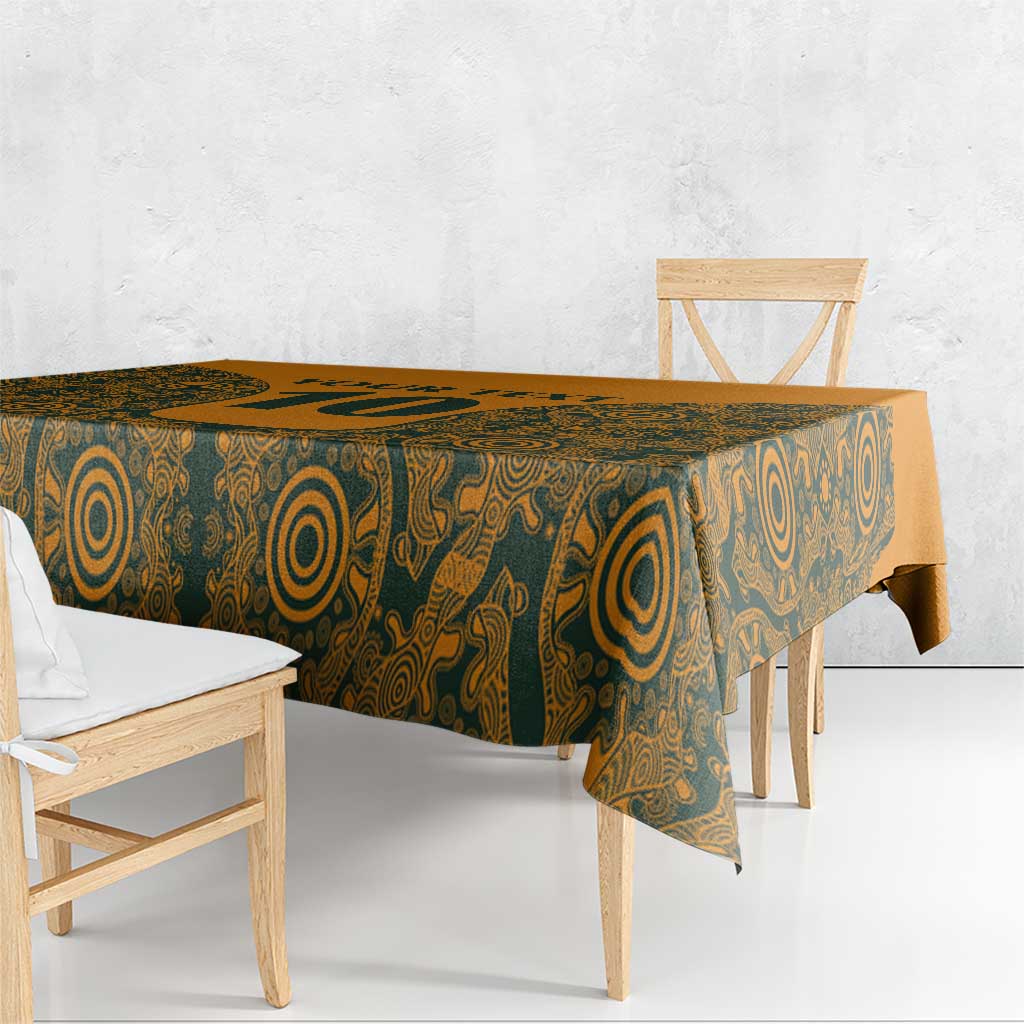 Custom Australia Rugby Championship 2024 Tablecloth Aboriginal Art Tattoo Pattern LT03 - Polynesian Pride