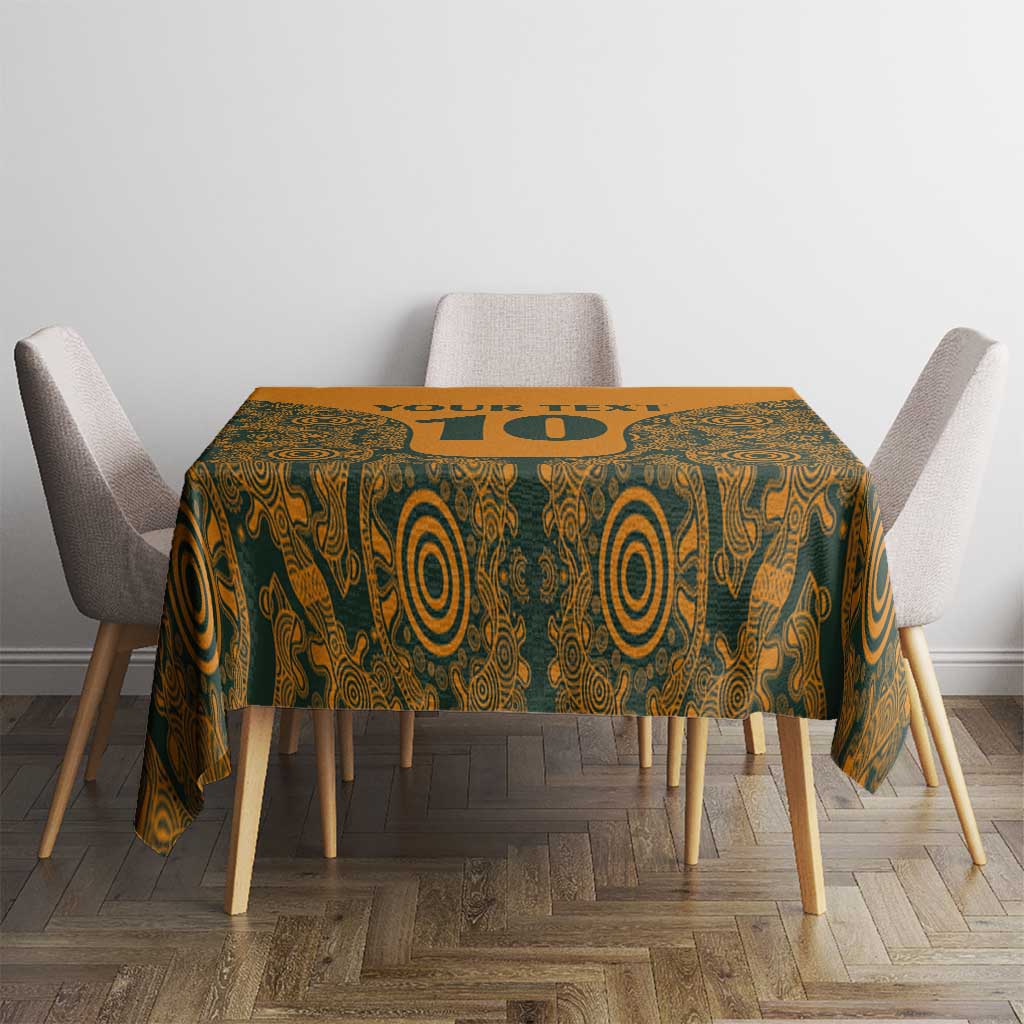 Custom Australia Rugby Championship 2024 Tablecloth Aboriginal Art Tattoo Pattern LT03 - Polynesian Pride